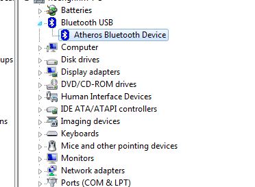 содержимое диспетчера устройств после установки драйвера Bluetooth