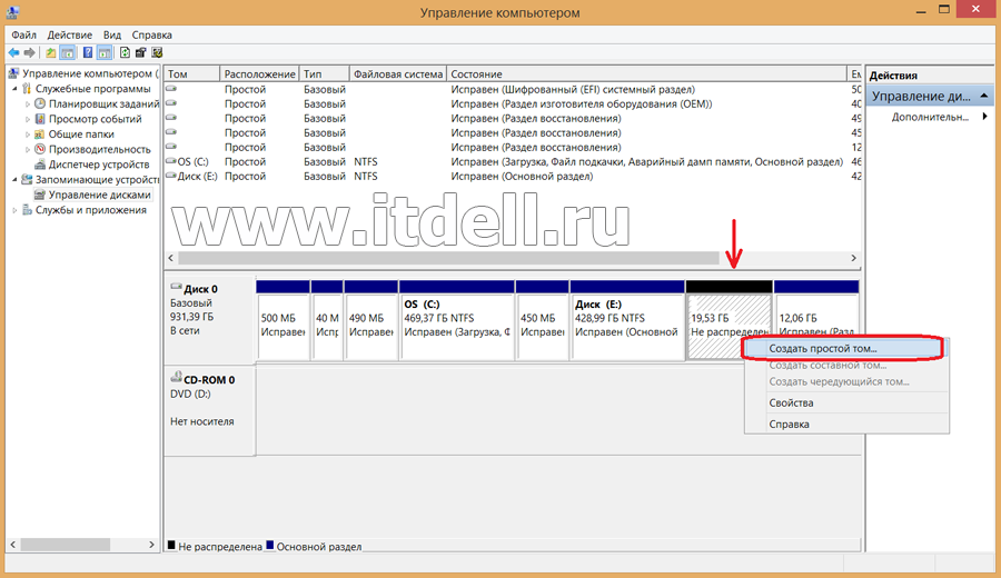 Как разбить жёсткий диск на ноутбуках Dell с Windows 8 без потери данных